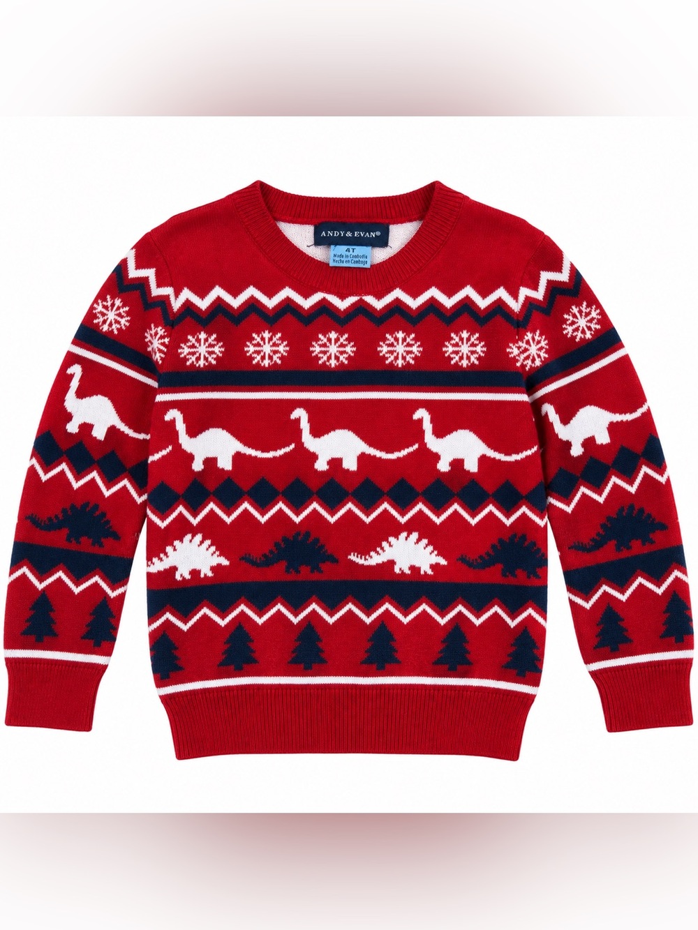 4t 🦕 dinosaur Christmas 🎄 sweater euc
